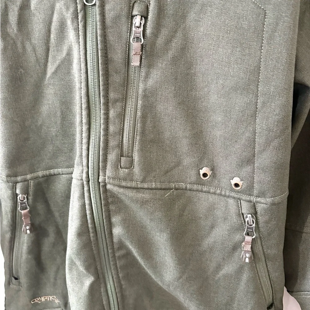 The North Face Apex Softshell Jacket Mens Small Green Hooded Full Zip